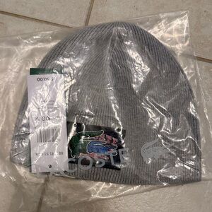 Lacoste Gray Knit Beanie